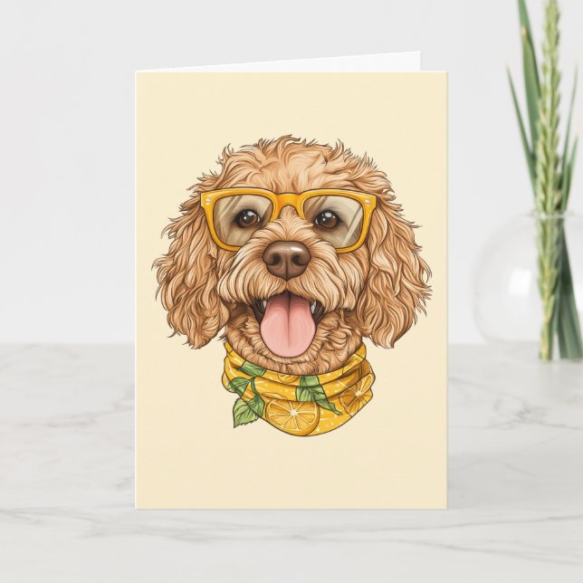 Merci Goldendoodle Chien Lunettes de Soleil Orange (Devant)