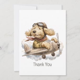 Merci Goldendoodle Chien Pilote Avion