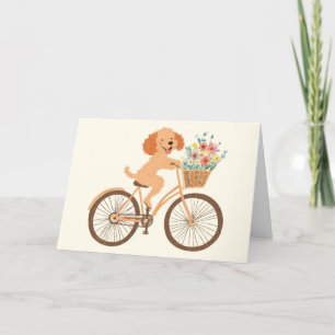 Merci Goldendoodle Chien Vélo Fleurs de printemps