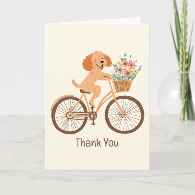 Merci Goldendoodle Chien Vélo Fleurs de printemps (Devant)