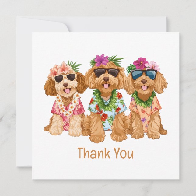 Merci Goldendoodle Hawaïen Chiens Fleur Lei (Devant)