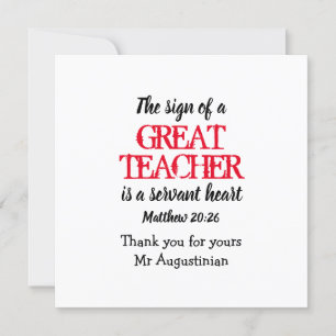 Merci GRAND ENSEIGNANT SERVANT DE COEUR Écriture