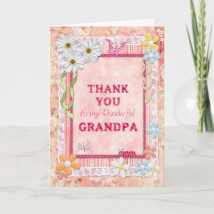 Merci grand-père, carte d'artisanat des fleurs