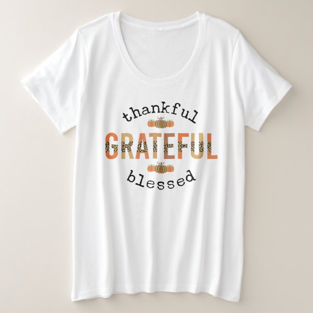 Merci Grateful Blessé mignon automne Thanksgiving (Design devant)