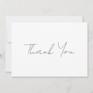 Merci Gris Classique Chic Blanc écriture manuscrit