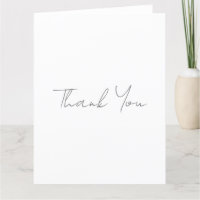 Merci Gris Classique Chic Écriture Manuscrite Blan