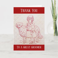 Merci Groomer Chien Broderie Vintage de Chien