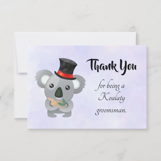 Merci Groomsman avec Koala Pun (Devant)