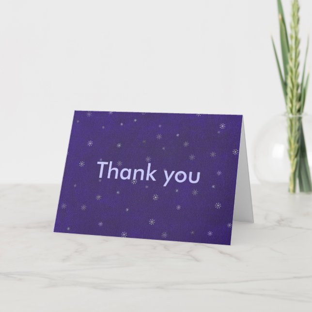 Merci, Guirlande blanche sur fond bleu, Cartes de  (Devant)