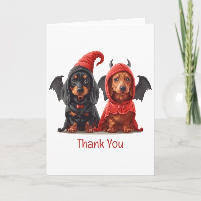 Merci Halloween Dachshund Chiens Devil Bat (Devant)