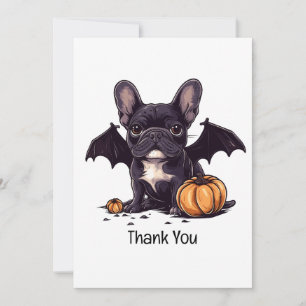 Merci Halloween Français Bulldog Bat Citrouilles