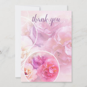 Merci Hand Script Elegant Roses d'aquarelle