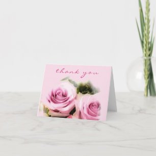Merci Hand Script Elegant Roses d'aquarelle