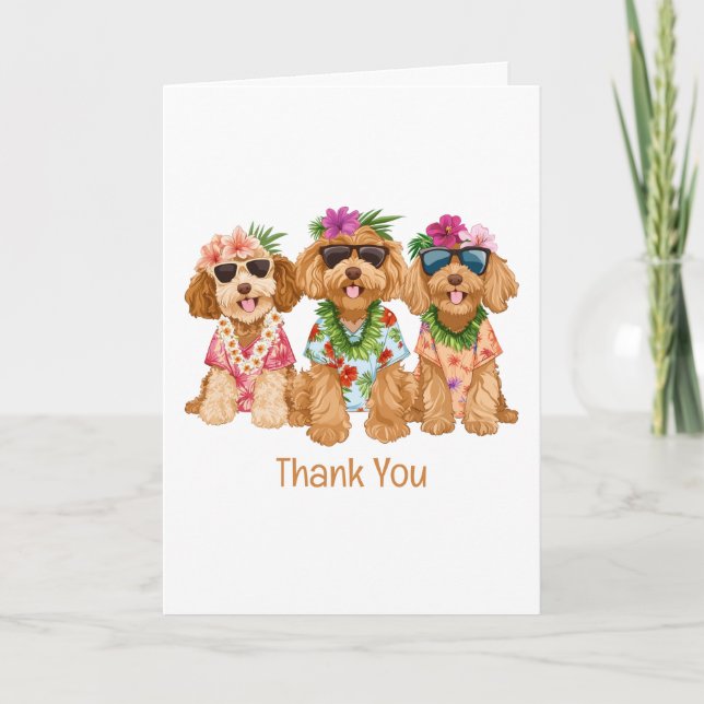 Merci Hawaiian Goldendoodle Chiens Fleur Lei (Devant)