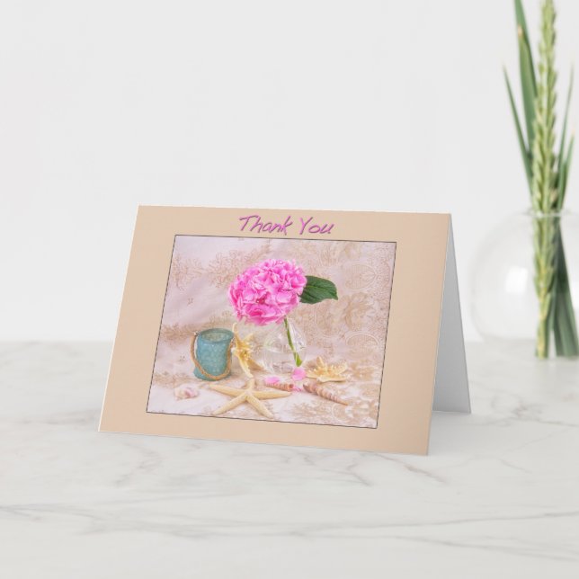 Merci Hortensia Rose Avec Coquillages (Devant)