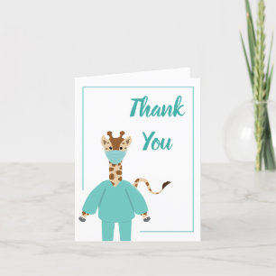 Merci Infirmière Docteur Giraffe Cartoon Animal