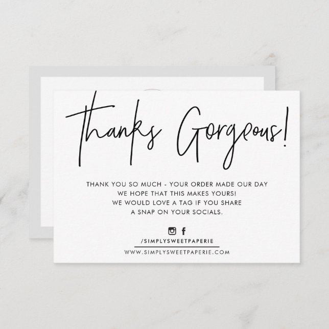 MERCI INSERT moderne décontracté biro affaires noi (Devant / Derrière)