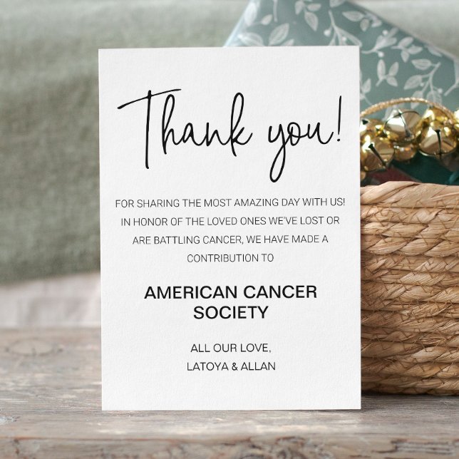 Merci Invités Dons À Charity Mariage (Créateur téléchargé)