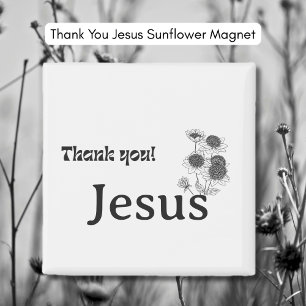 Merci Jésus Tournesol Magnet