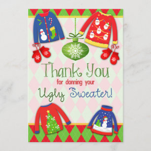 Merci laid de fête de partie de chandail de Noël