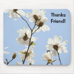 Merci l'ami ! tapis de souris Fleurs de Magnolia C