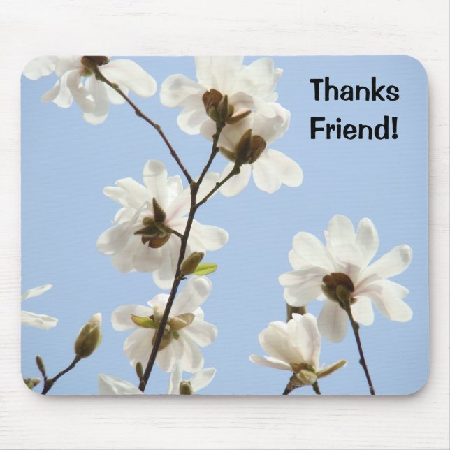 Merci l'ami ! tapis de souris Fleurs de Magnolia C (Devant)
