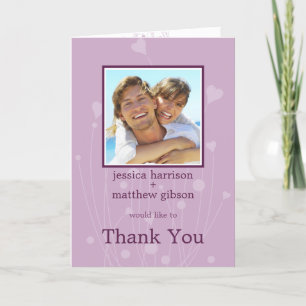 Merci Lavender Hearts Carte photo