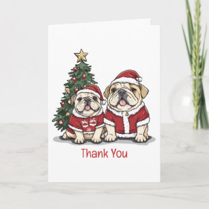 Merci les Chiens Bouledogues Anglais de Noël Chape