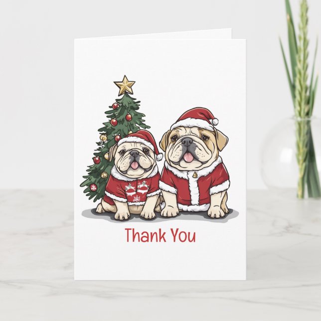 Merci les Chiens Bouledogues Anglais de Noël Chape (Devant)