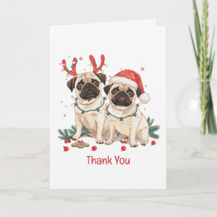 Merci les chiens pug de Noël