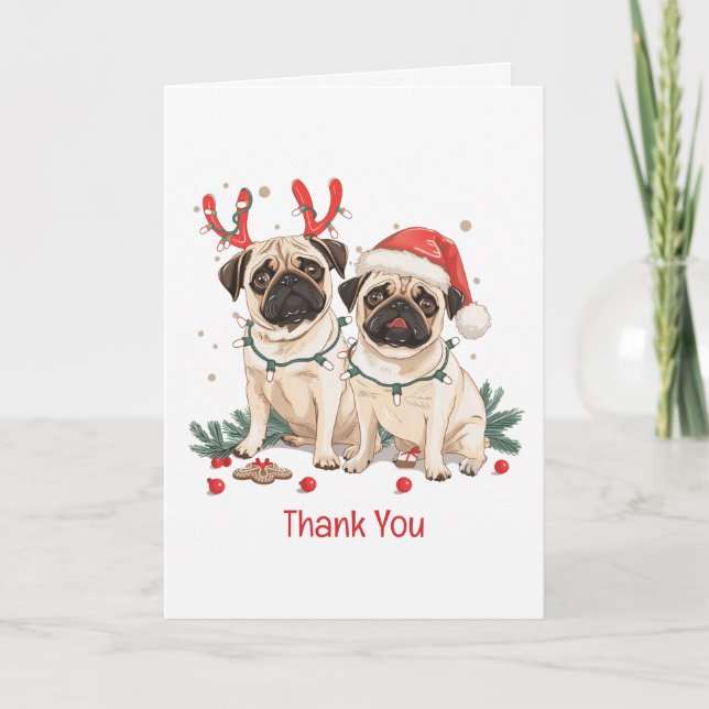 Merci les chiens pug de Noël (Devant)