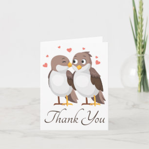 Merci les inséparables Mariage Oiseaux Marron et B
