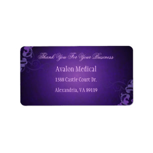 Merci Liliac Scroll Violet Étiquettes de adresse