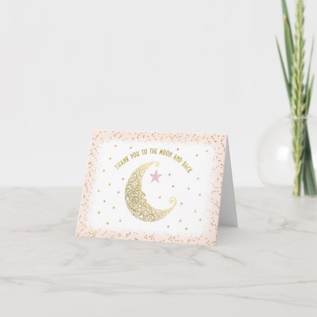 Merci Lune et Retour Scintille Petite Étoile Rose (Devant)