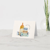 Merci Macarons & Lait Baby Shower Bleu