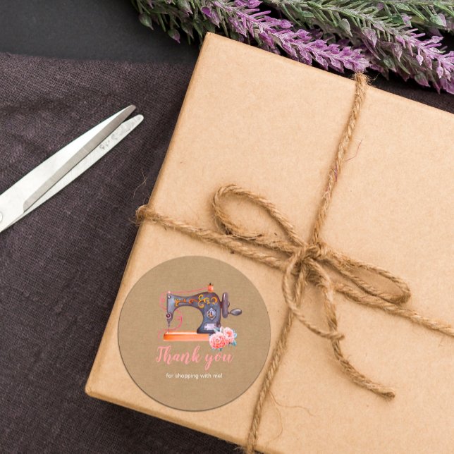 Merci Machine à coudre autocollant kraft floral (Créateur téléchargé)