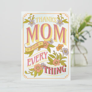Merci Maman pour tout, Carte de fête de la Fête de