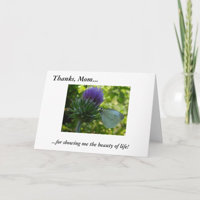 Merci Maman Purple Cartes de notes de chardon (Devant)