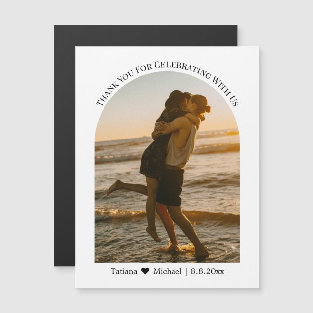 merci mariage arch photo aimant (Devant / Derrière)