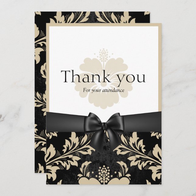 Merci mariage beige floral invitation (Devant / Derrière)