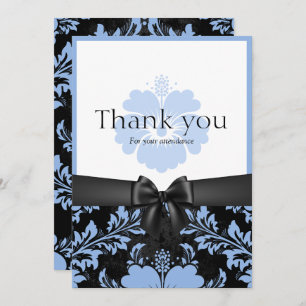 Merci mariage bleu floral invitation