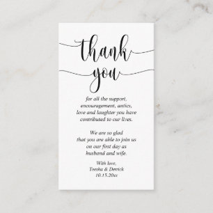 Merci mariage, Carte de boîtier de script moderne