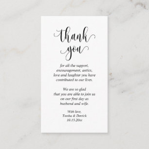 Merci mariage, Carte de boîtier de script moderne