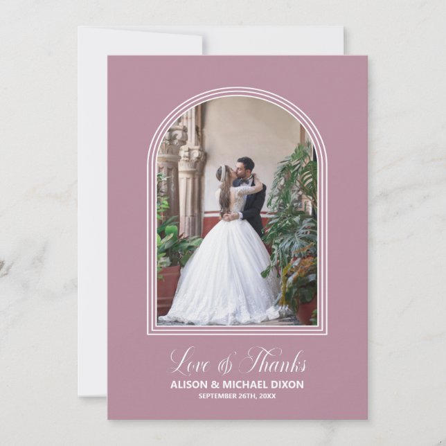 Merci Mariage d'arche rose moderne (Devant)