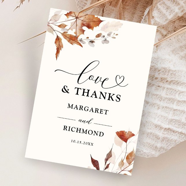 Merci Mariage de automne Feuille rustique en terre (Créateur téléchargé)