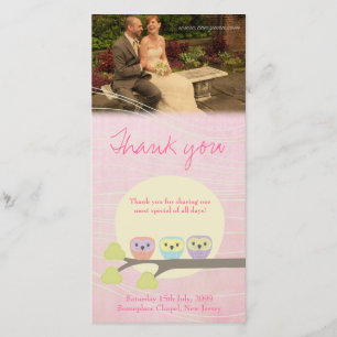 Merci Mariage de Carte photo de Cute Owls