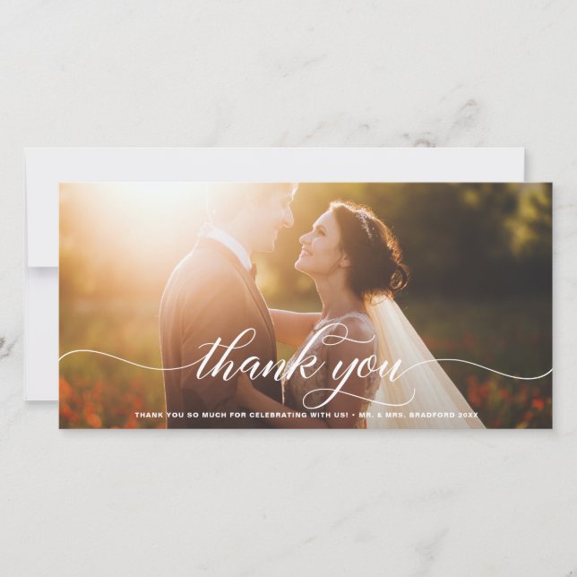 Merci Mariage de script blanc (Devant)