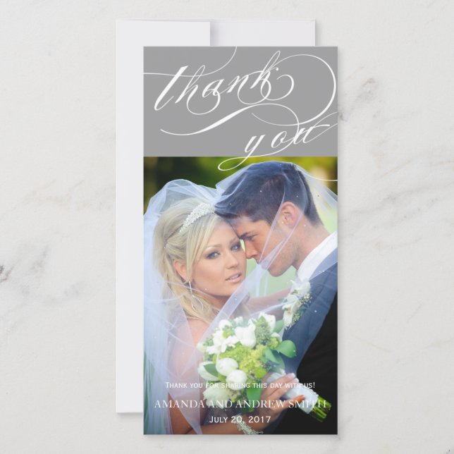 Merci Mariage de script élégant personnalisé (Devant)