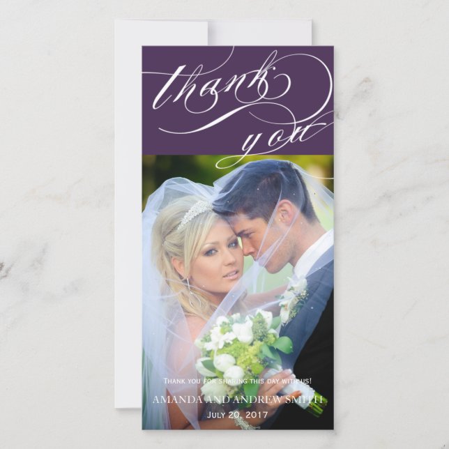 Merci Mariage de script élégant personnalisé (Devant)