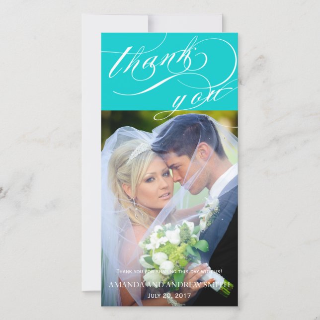Merci Mariage de script élégant personnalisé (Devant)